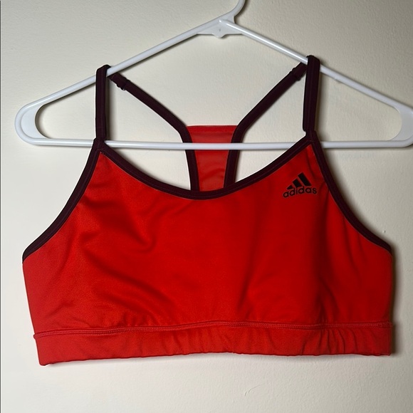 Adidas Red and Black Sports Bra - Picture 1 of 5